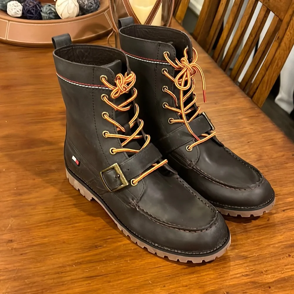 Tommy Hilfiger Ranger Narcisco Boots new dark brown leather Men’s Size 11.5